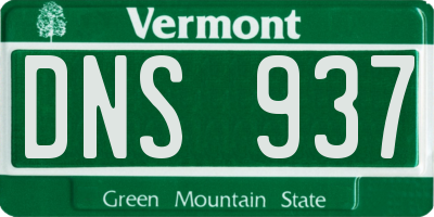 VT license plate DNS937