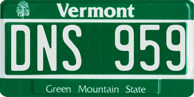 VT license plate DNS959