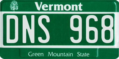 VT license plate DNS968