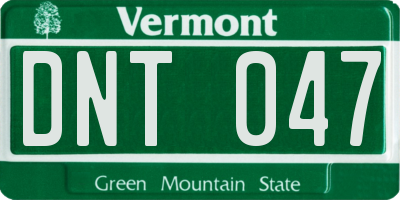 VT license plate DNT047