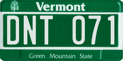VT license plate DNT071