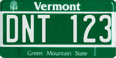 VT license plate DNT123