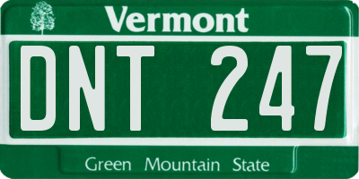 VT license plate DNT247