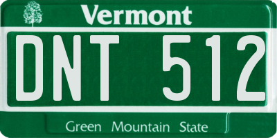 VT license plate DNT512