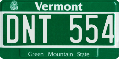 VT license plate DNT554