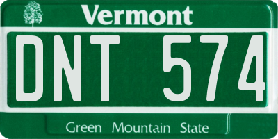 VT license plate DNT574