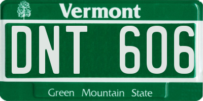 VT license plate DNT606