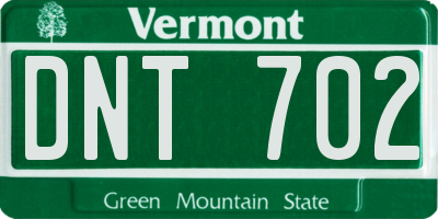 VT license plate DNT702