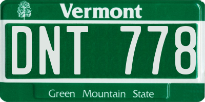 VT license plate DNT778