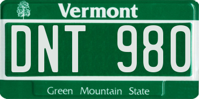 VT license plate DNT980