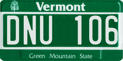 VT license plate DNU106