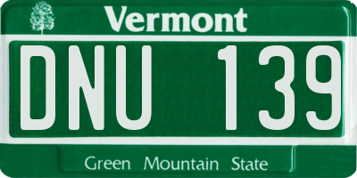 VT license plate DNU139