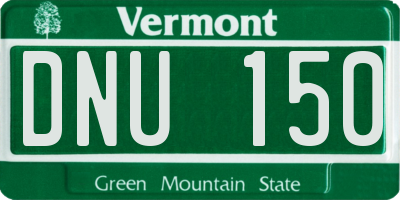 VT license plate DNU150
