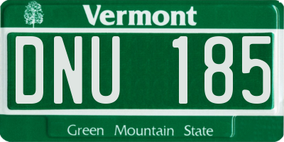 VT license plate DNU185