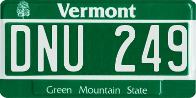 VT license plate DNU249