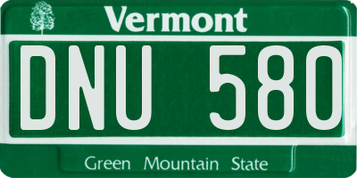 VT license plate DNU580