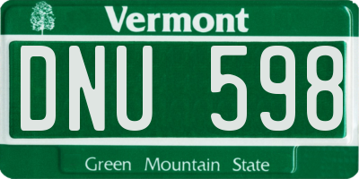 VT license plate DNU598