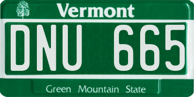 VT license plate DNU665