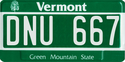 VT license plate DNU667