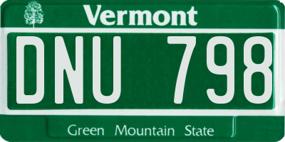 VT license plate DNU798