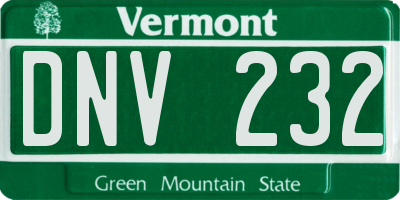 VT license plate DNV232