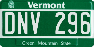 VT license plate DNV296