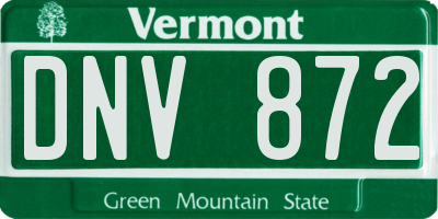 VT license plate DNV872