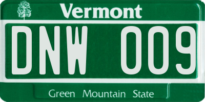VT license plate DNW009