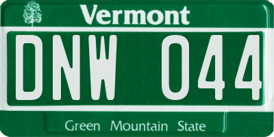 VT license plate DNW044