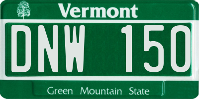 VT license plate DNW150