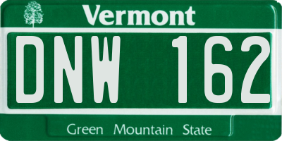 VT license plate DNW162