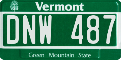 VT license plate DNW487