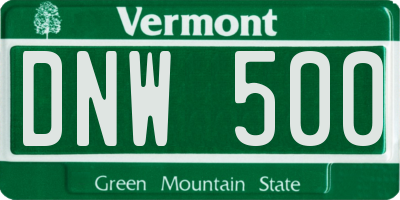 VT license plate DNW500