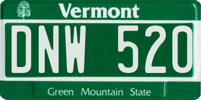 VT license plate DNW520