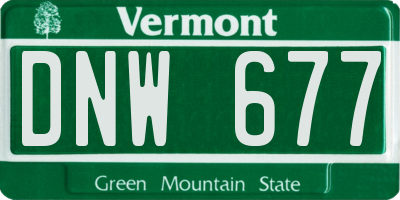 VT license plate DNW677