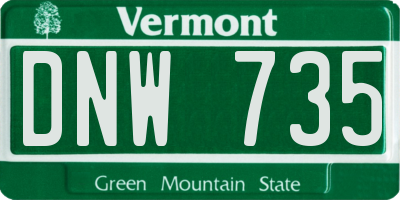 VT license plate DNW735