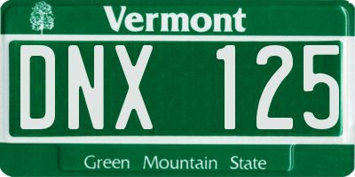 VT license plate DNX125