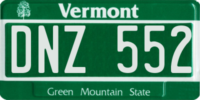 VT license plate DNZ552