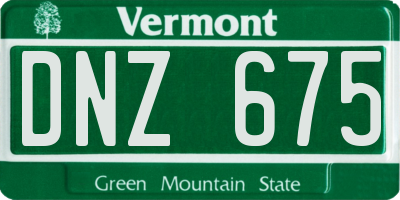 VT license plate DNZ675