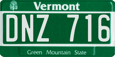 VT license plate DNZ716