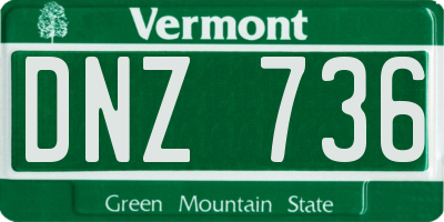 VT license plate DNZ736