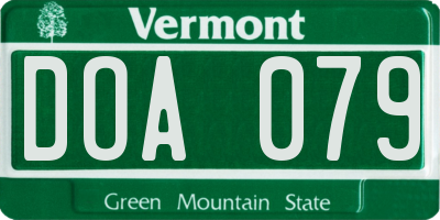VT license plate DOA079