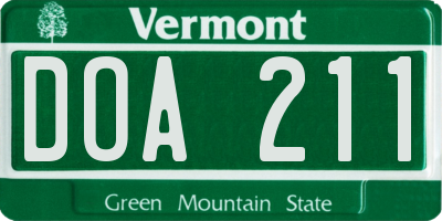VT license plate DOA211
