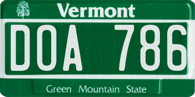 VT license plate DOA786