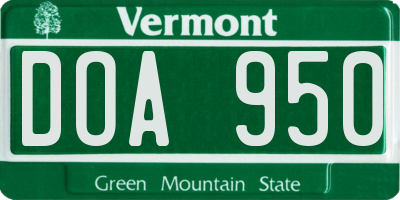 VT license plate DOA950