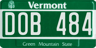VT license plate DOB484