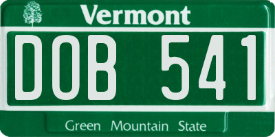 VT license plate DOB541