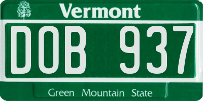 VT license plate DOB937