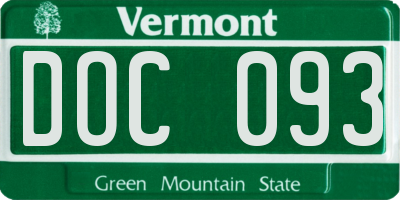 VT license plate DOC093