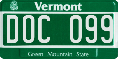 VT license plate DOC099